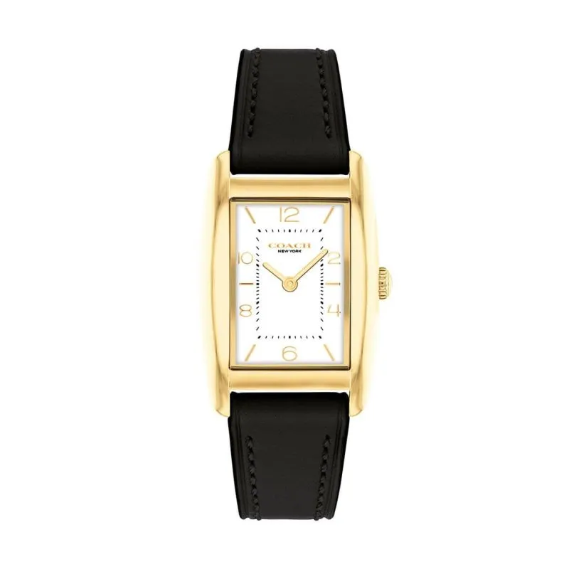 COACH Wrist Watches Quartz Movement Cow Leather Strap 24mm White Dial Women's Watch