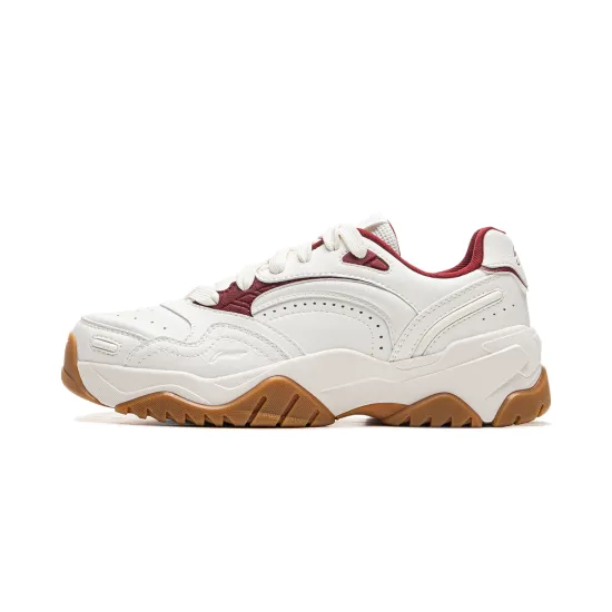 LINING Tianji Skateboard Shoes Women's Low-Top White Red