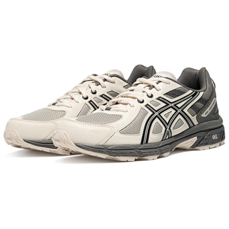 Asics Gel-Venture 6 Cushioning Breathable Rebound Low-Top Running Shoes Men’s Gray Green White