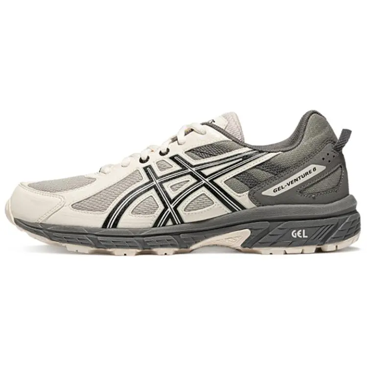 Asics Gel-Venture 6 Cushioning Breathable Rebound Low-Top Running Shoes Men's Gray Green White