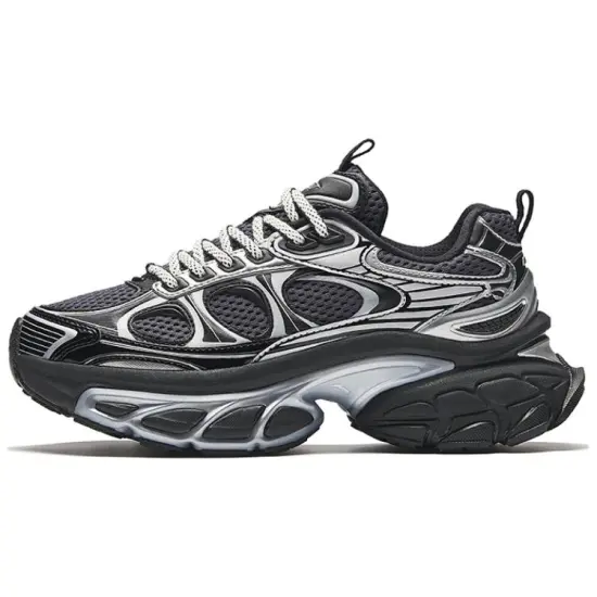 ANTA Chunky Sneakers Women's Low-Top Graphite Gray/Metallic Titanium/Basic Black