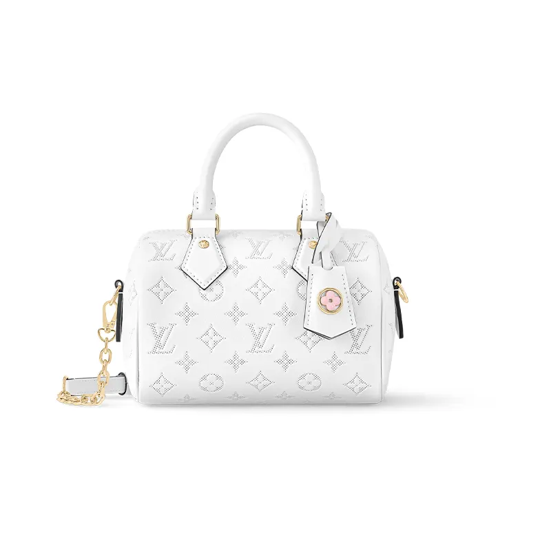 LOUIS VUITTON Speedy Smooth Calfskin Shoulder Bag, Crossbody Bag, Handbag Women's White