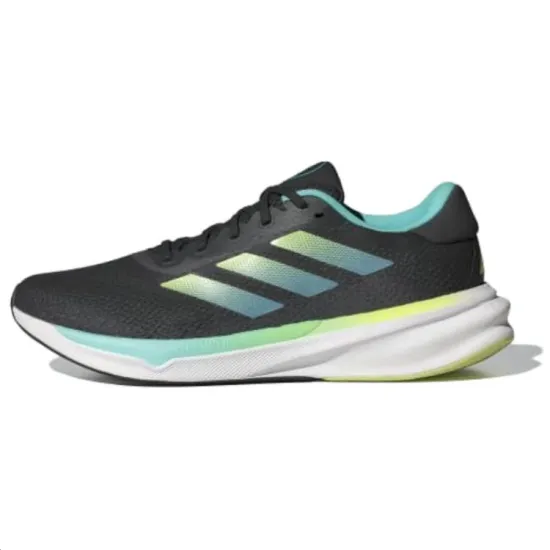 Adidas SUPERNOVA STRIDE Running Shoes Men Low-Top Core Black/Pulse Stone Gray/Shimmery Light Green