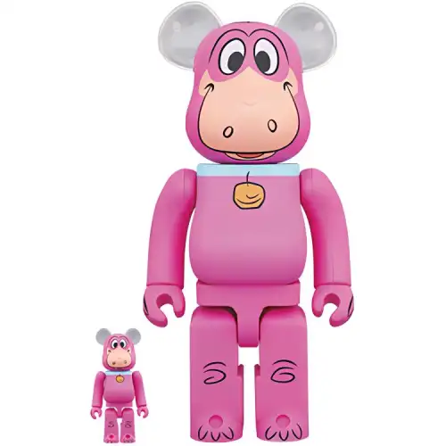 BE@RBRICK 1000%400%100% Flintstones DINO Pink Dinosaur Trendy Doll 7cm/28cm