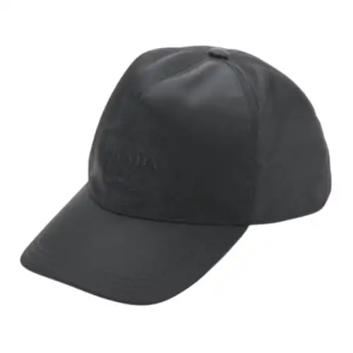 PRADA Recycled Nylon Baseball Caps Women's Black