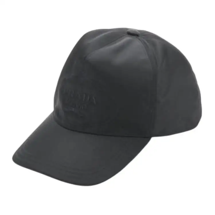 PRADA Recycled Nylon Baseball Caps Women's Black