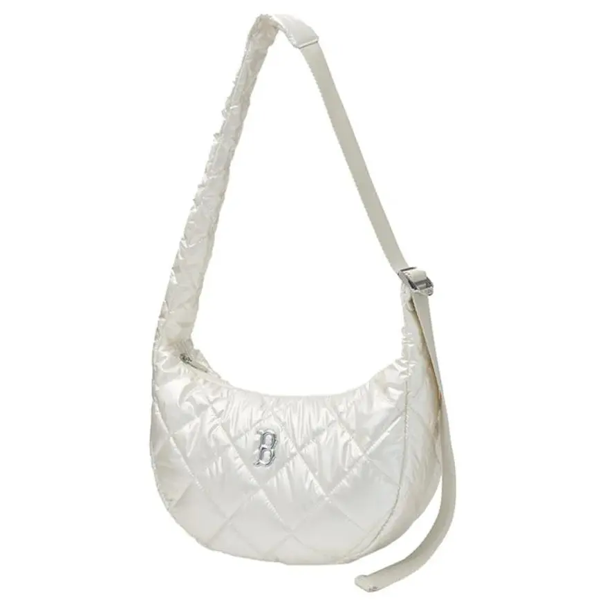 MLB Boston Red Sox Collaboration Polyurethane Portable Crossbody Bag, Shoulder Bag Regular Women's Cream