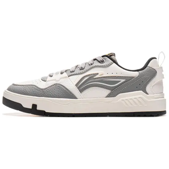LINING Yuan Chu Skateboard Shoes Men Low-Top Mist White/Geology Gray