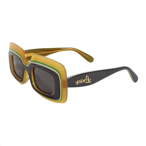 LOEWE Acetate Square Sunglasses Men's Black/Green/Yellow