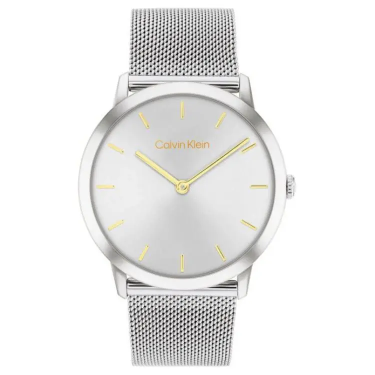 CALVIN KLEIN Wrist Watches Quartz Movement Stainless Steel Strap 37mm Silver Dial Unisex 30m Water Resistant