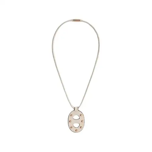 HERMES Calfskin Pendants Women's Brown/White/Black