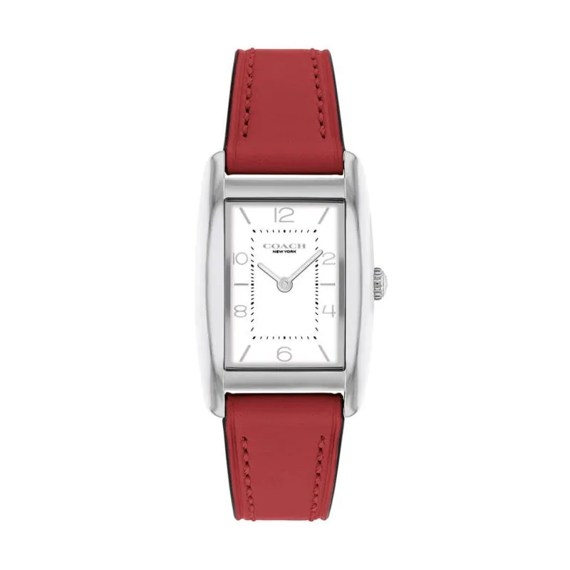 COACH Wrist Watches Quartz Movement Leather Strap 24*35mm White Dial Unisex 30m Water Resistant