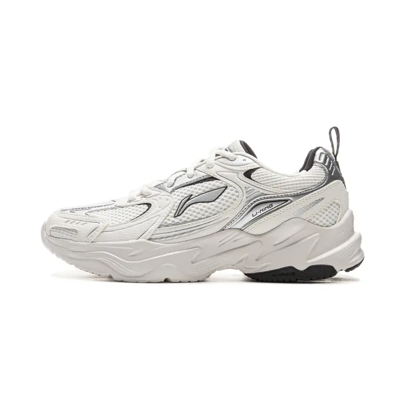 Li Ning Shooting Stars 2K Cushioning Slip Resistant Abrasion Resistant Low top Chunky Sneakers Women's White Silver