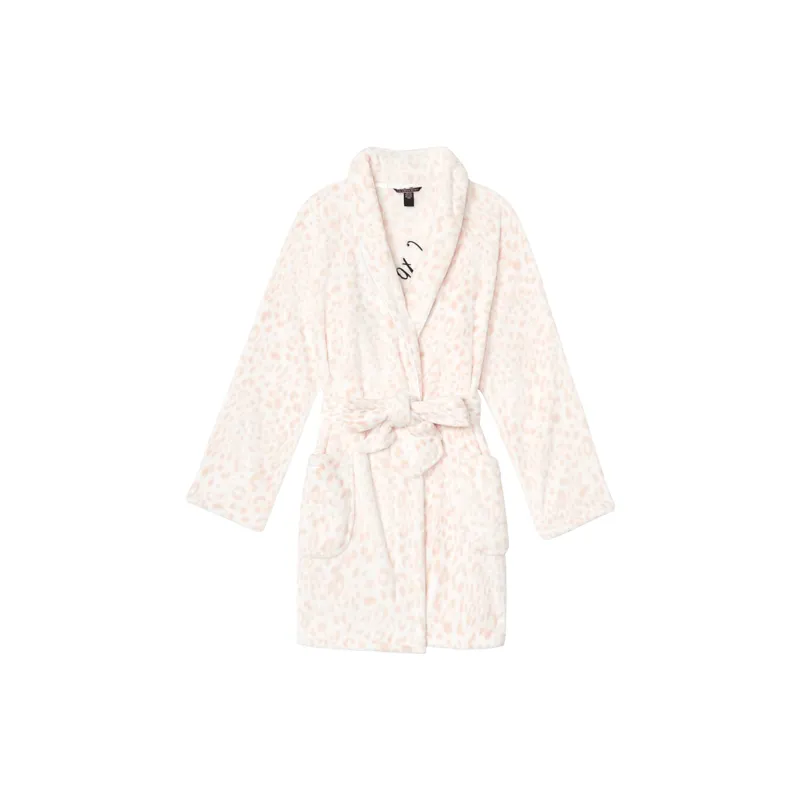 Victoria's Secret Sleep Robe Women's Pink Leopard Print