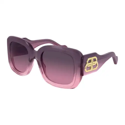 Balenciaga Plastic Irregular Shape Sunglasses Women's Purple