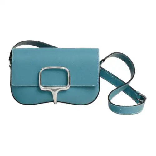 HERMES Della Cavalleria Epsom Calfskin Crossbody Bag, Shoulder Bag Women's D2 NEW BLEU JEAN New Denim Blue