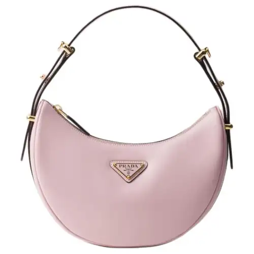 PRADA Leather Portable Crossbody Bag, Shoulder Bag Women's Snow Pink