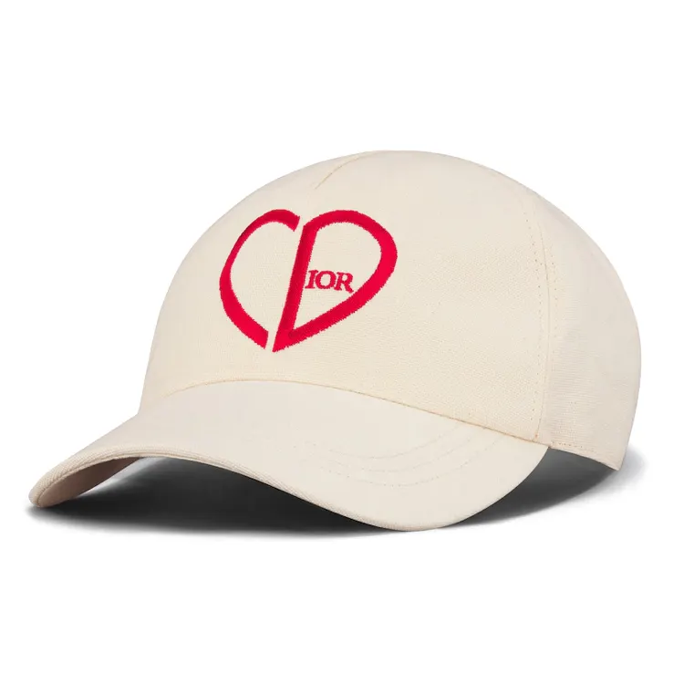 DIOR 100% Cotton Baseball Caps Women's Beige Limited