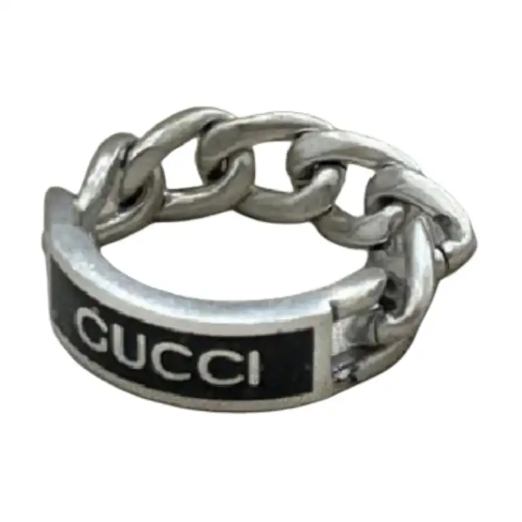 GUCCI 925 Sterling Silver Rings Unisex Silver