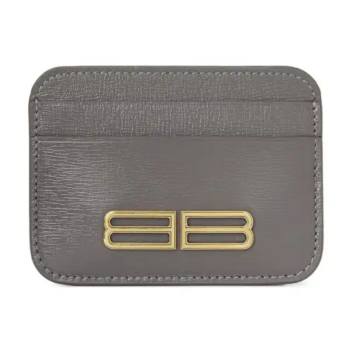 Balenciaga Gossip Natural Leather Card Holder Women's Gray