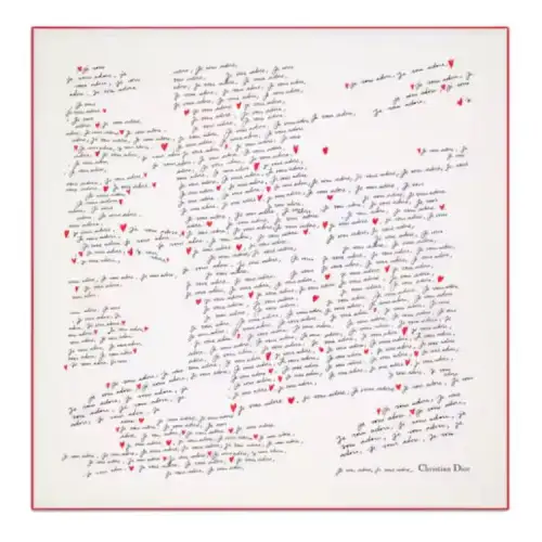DIOR Mulberry Silk Scarves Women's White Limited