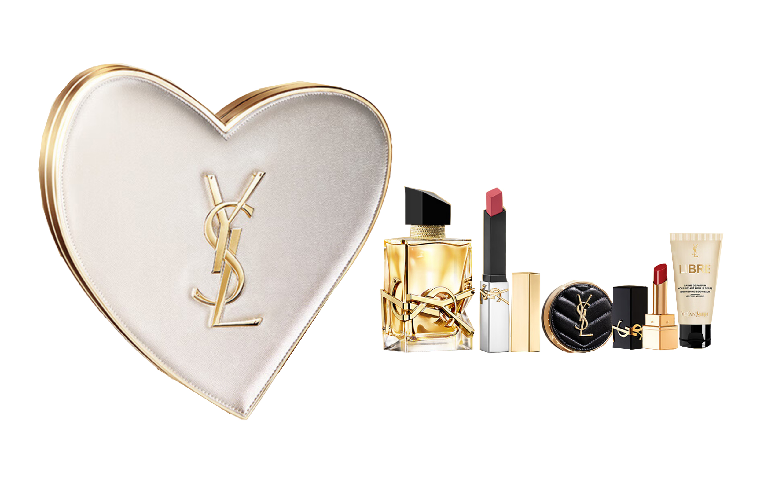 YSL, perfume, set, lavender gift box, gold and silver, Birthday gift