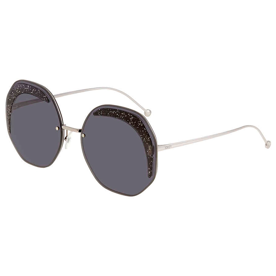 Женские очки Fendi Round Metal Sunglasses (серебристые)
