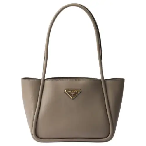 PRADA Grain Leather One Shoulder Handbag Mini Women's Clay