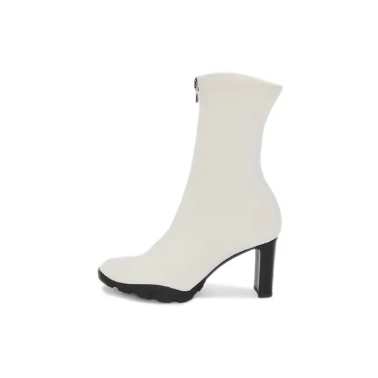 Alexander McQueen Zip-Up Ankle Boots Ivory Women's