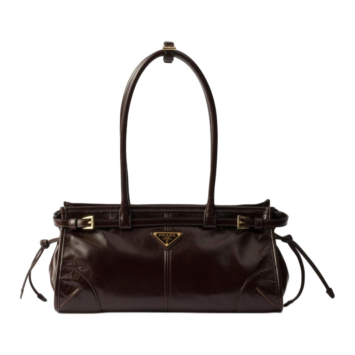 Женская сумка Prada Bonnie 1BA426_2CYR_F01D6 (темно-коричневая)