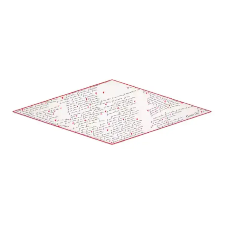 DIOR Mulberry Silk Scarves Women's White Limited
