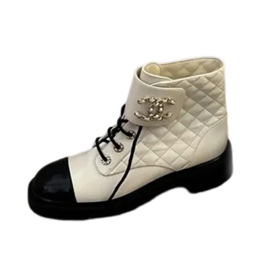 CHANEL Martin Boots Women's Beige