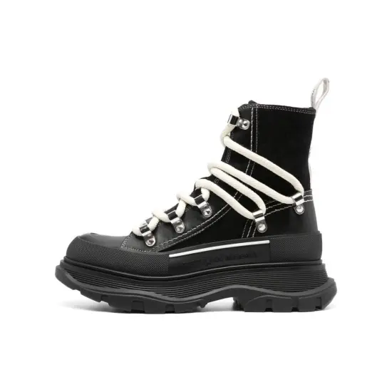 Alexander McQueen Round-Toe Lace-Up Ankle Boots Women's