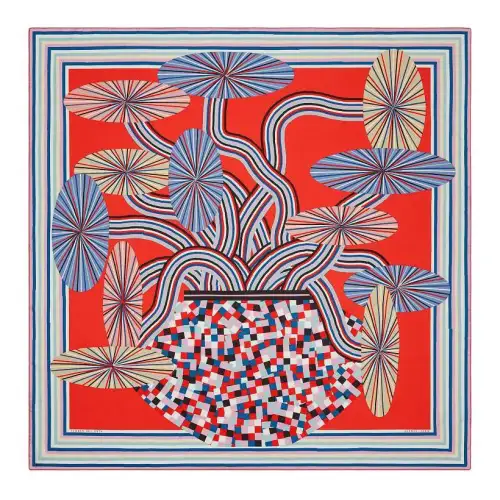HERMES Flore Silk Scarves Women's Multicolor