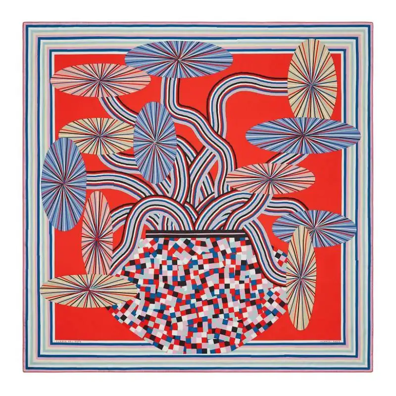 HERMES Flore Silk Scarves Women's Multicolor
