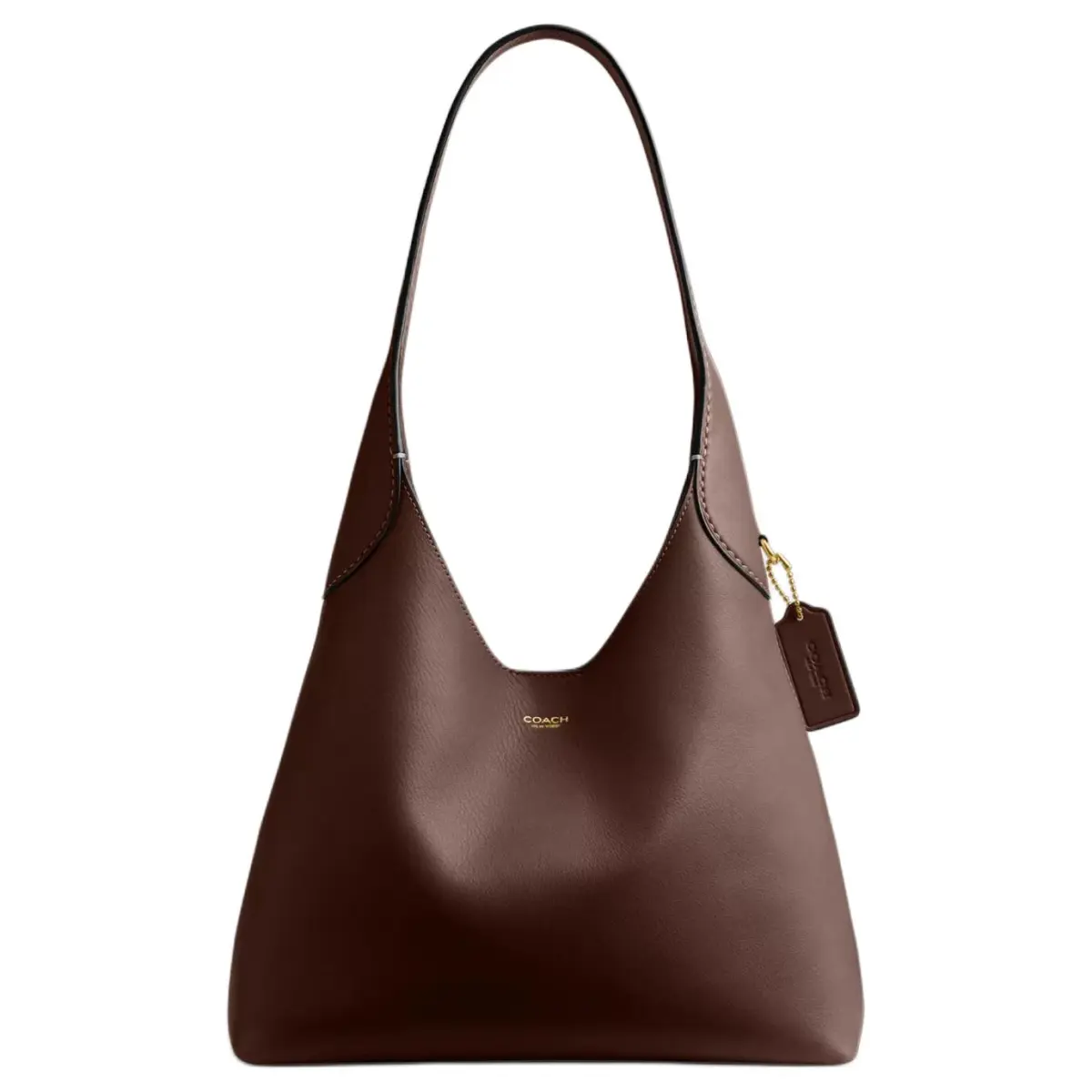 COACH Brooklyn Grain Leather Hobo Bag, Handbag, Shoulder Bag Small Women's Maple Brown