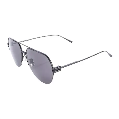 Bottega Veneta Metal Aviator Sunglasses Men's Black