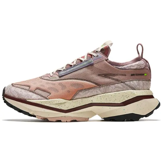 ANTA Champion Series Running Shoes Men Low-Top Lotus Khaki/Dark Gray Brown/Lotus Purple Gray