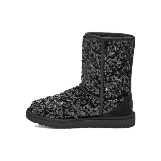 UGG Classic Short Chunky Sequin Boot Black Women's