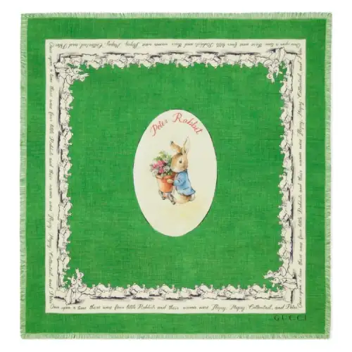 GUCCI Mulberry Silk Scarves Unisex Green