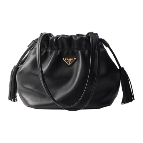 PRADA Nappa Leather Handbag, Shoulder Bag Women's Black