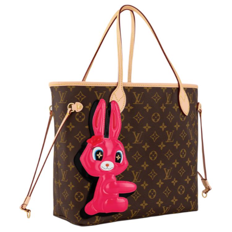 Женские сумка Louis Vuitton x Sun Yitian Neverfull MM (коричневая) — фото 2