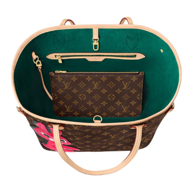 Женские сумка Louis Vuitton x Sun Yitian Neverfull MM (коричневая) — фото 3