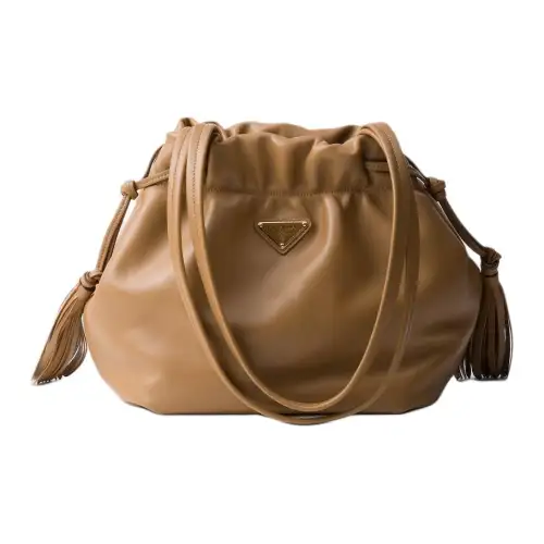 PRADA Nappa Leather Crossbody Bag, Shoulder Bag Women's Caramel