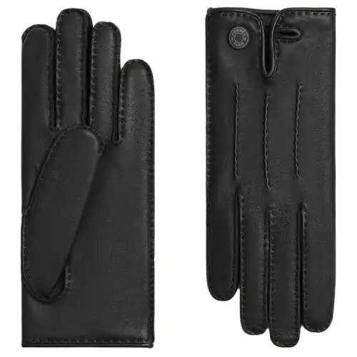 HERMES Lambskin Gloves Women's Black