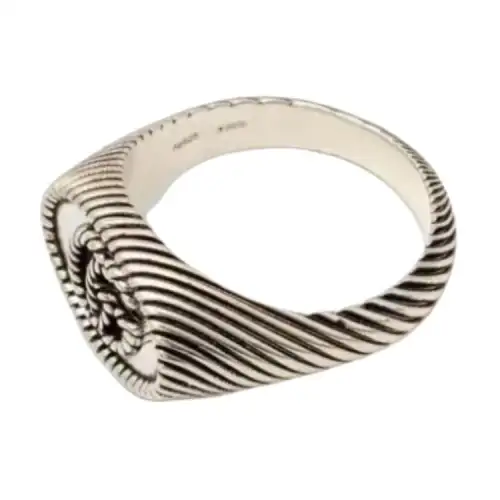GUCCI 925 Sterling Silver Rings Unisex Silver