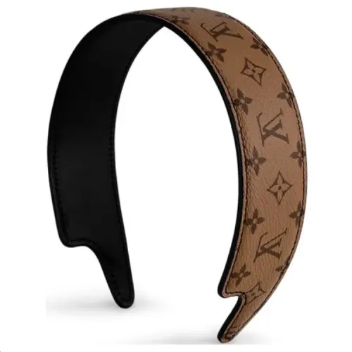 LOUIS VUITTON OUTLINE Leather Headbands Women's Brown