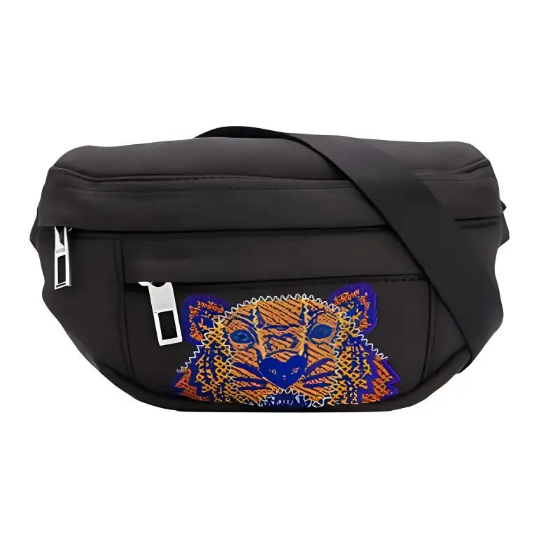 KENZO Classic Tiger Head Polyester Fanny Pack Men's Black