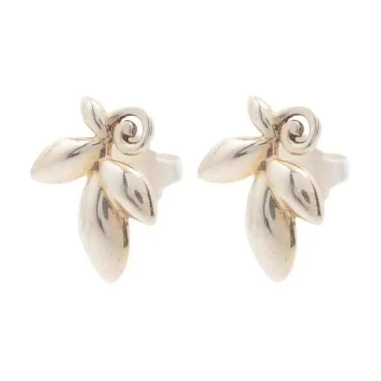 TIFFANY & CO. Brand Logo Sterling Silver Stud Earrings Women's Silver