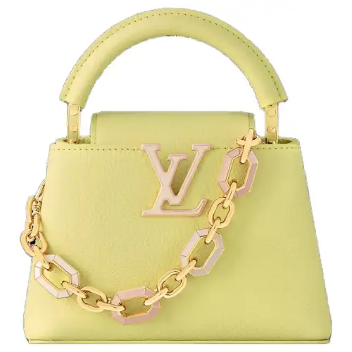 LOUIS VUITTON Capucines Taurillon Leather Capson Crossbody One Shoulder Handbag Mini Women's Sunbeam Yellow